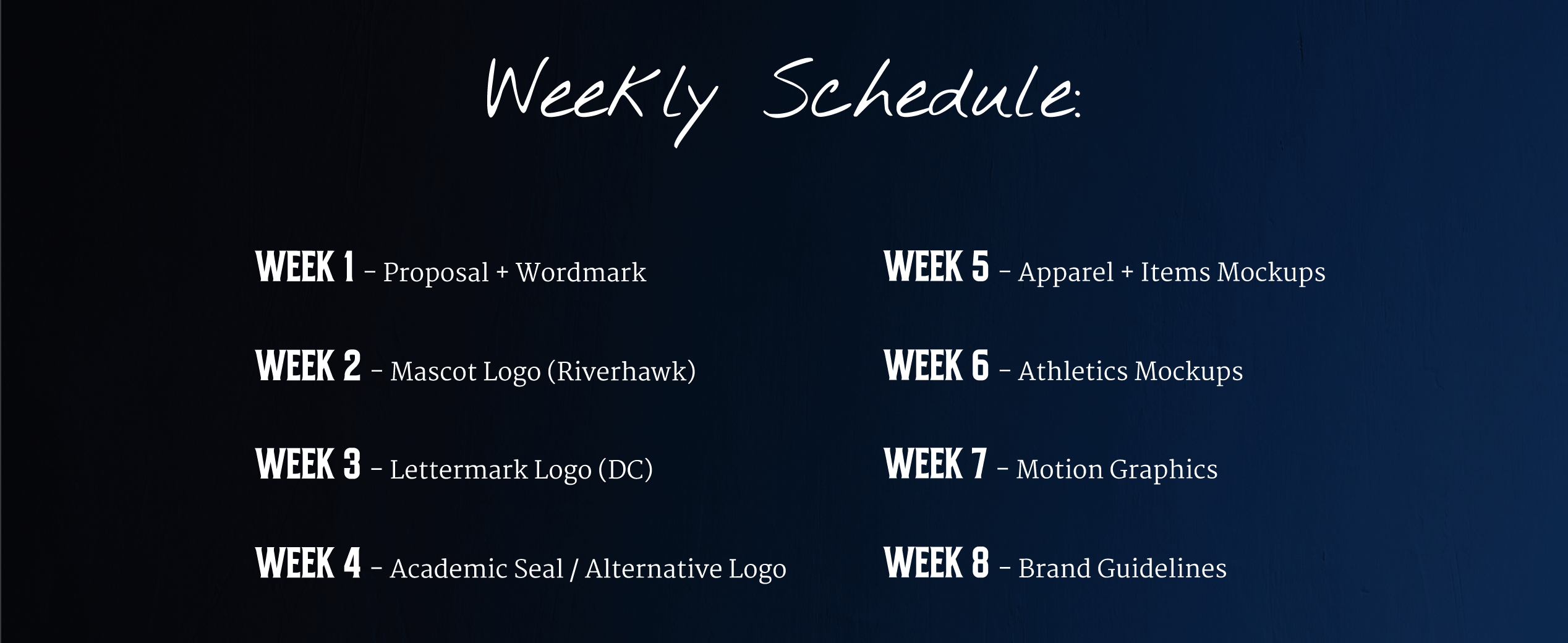 Weekly Schedule